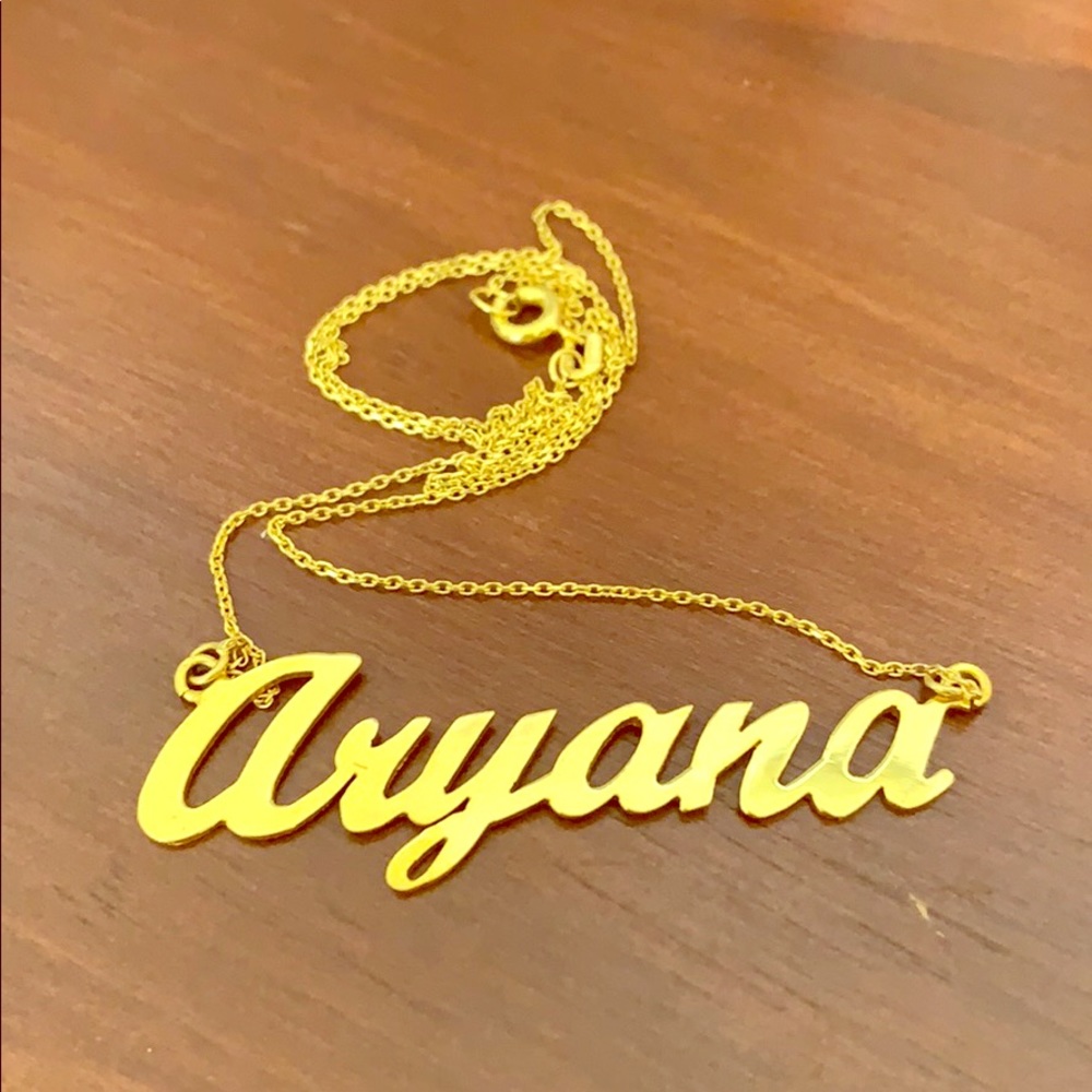 24K Gold Plated Nameplate Jewelry Spelling Aryana